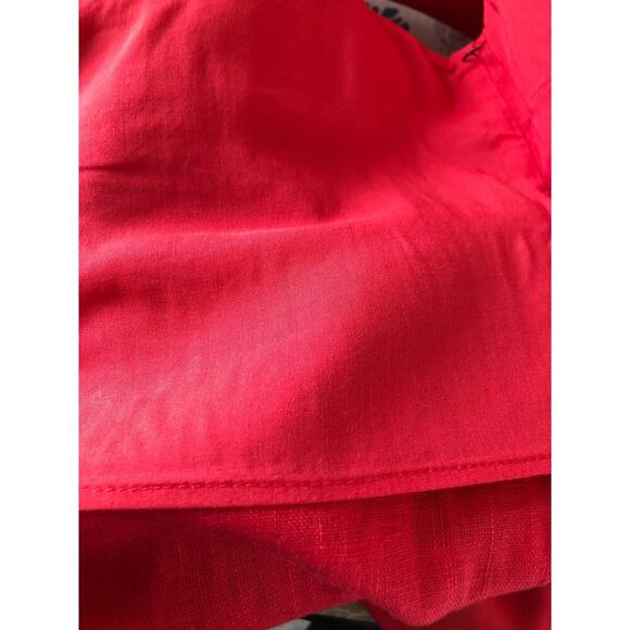 LPA Revolve Jumpsuit Large Red Linen Blend V-Neck Wide Leg Belted Boho Casual - Picture 15 of 15